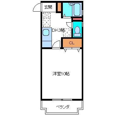 クレール神明(1K/2階)の間取り写真