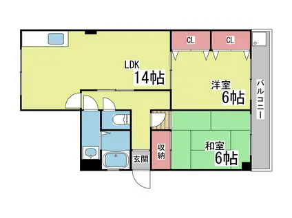 エクセレントマヤ北館(2LDK/5階)の間取り写真