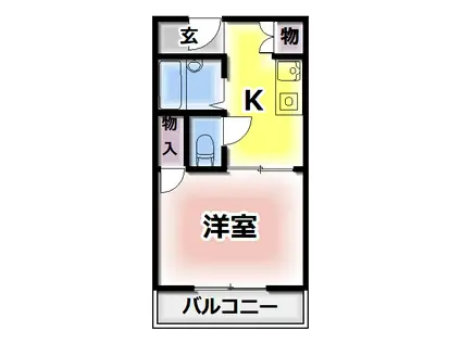 ボイスデムドン(1K/1階)の間取り写真