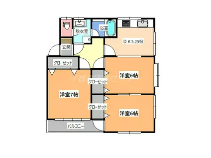 コーポアルタI(3DK/2階)の間取り写真