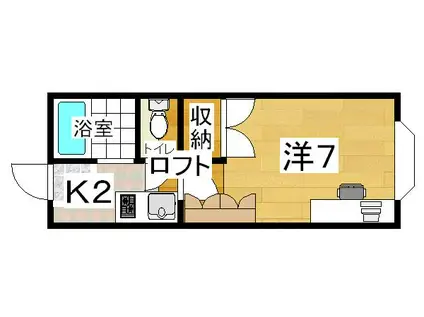 セジュール小松島(1K/1階)の間取り写真