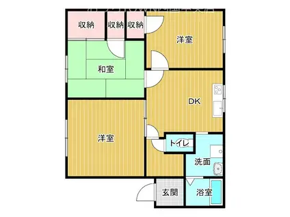 ドミエールみやけ(3DK/2階)の間取り写真