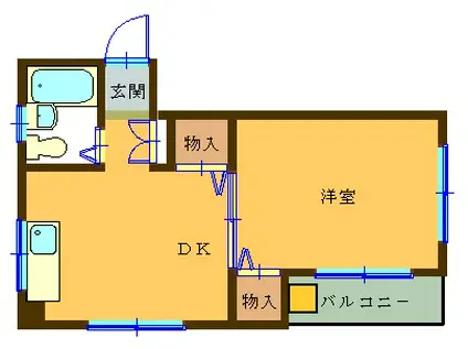 テム下北沢(1DK/3階)の間取り写真