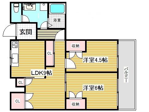 昭和レジデンス(2LDK/5階)の間取り写真