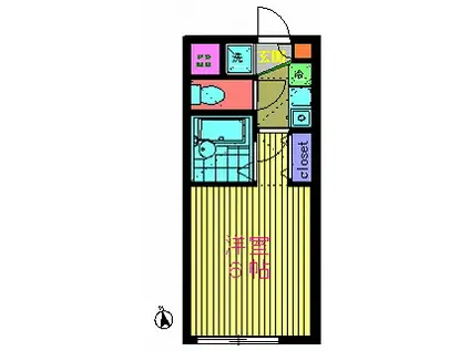 モデナエスタ戸山(1SK/1階)の間取り写真