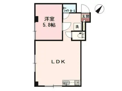 THE BALE 中央町(1LDK/3階)の間取り写真