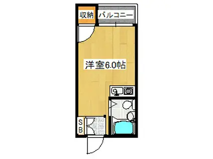 メゾンまどか(ワンルーム/1階)の間取り写真