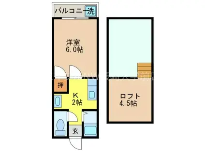 川平インターマンション(1K/2階)の間取り写真