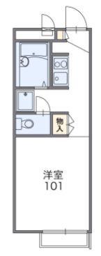 レオパレスカメリア参番館(1K/1階)の間取り写真