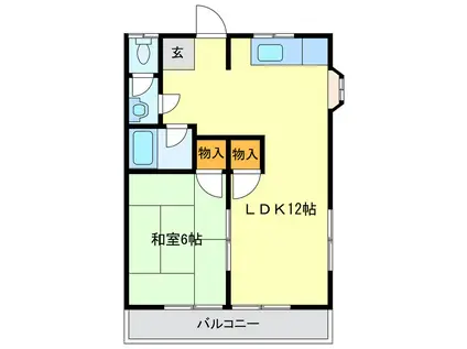 矢崎2-1アパート(1LDK/2階)の間取り写真