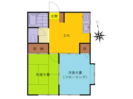 中志津パークハウス(2DK/2階)の間取り写真