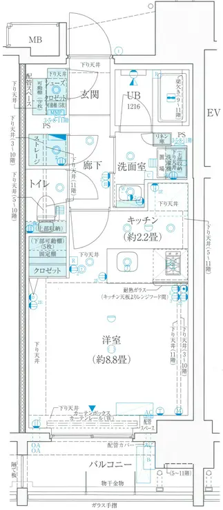 イニシア新宿早稲田 7階階 間取り