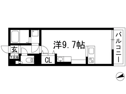 ミランダ宝塚南口(ワンルーム/3階)の間取り写真