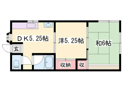 シェスタ高砂(2DK/2階)の間取り写真