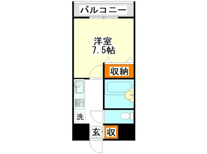 めぐみビル(1K/3階)の間取り写真