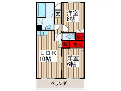 サンモールKOBA(2LDK/2階)の間取り写真