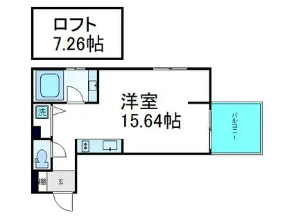 是空NANBA NISHI(1LDK/3階)の間取り写真