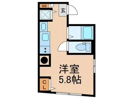 ADAGIO(ワンルーム/4階)の間取り写真