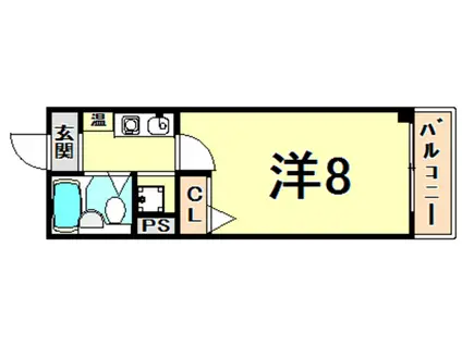 マリントピア甲子園(1K/2階)の間取り写真