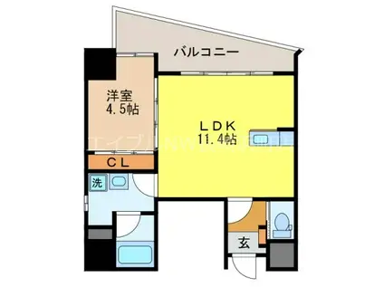 さくら坂マンション壱番館(1LDK/8階)の間取り写真
