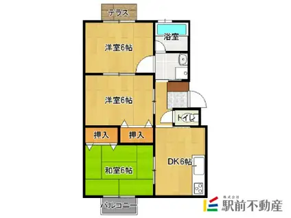 モンブランハイツ(3DK/2階)の間取り写真