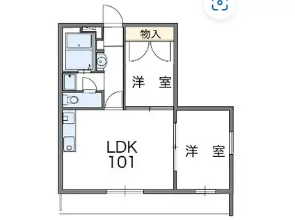 KAWAGUCHII(2DK/1階)の間取り写真