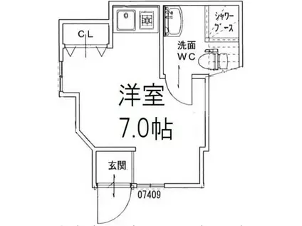 シェスム正雀(ワンルーム/1階)の間取り写真