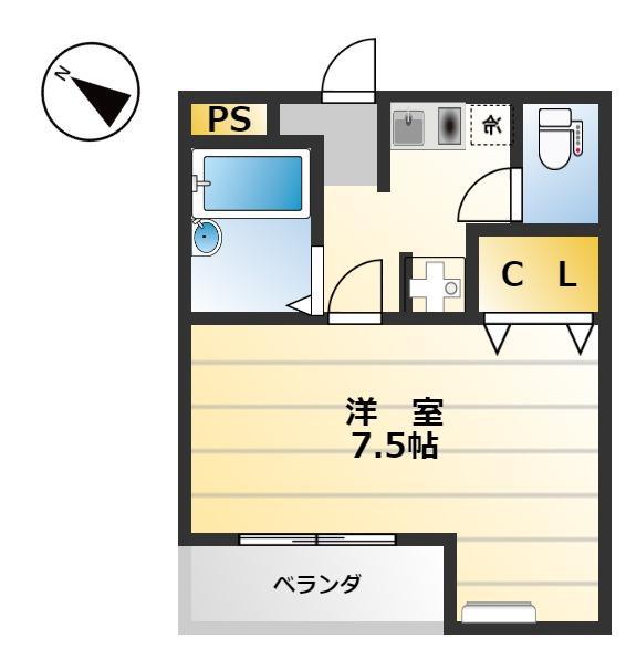 ブライトンパーク(1K/3階)の間取り写真
