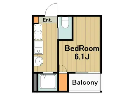 メルディア矢部(1K/2階)の間取り写真