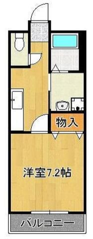 ミーナ清水(1K/3階)の間取り写真