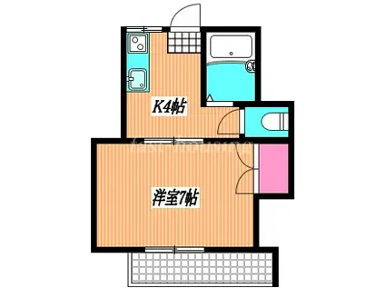 境南ハイツ(1K/2階)の間取り写真