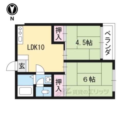 金剛ビル(2DK/3階)の間取り写真