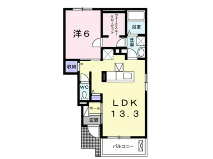 BELLE CASAII(1LDK/1階)の間取り写真