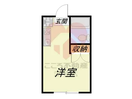 ピースフルハウスI(ワンルーム/2階)の間取り写真