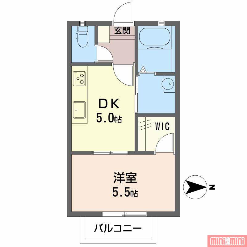 ハイツM&T(1DK/1階)の間取り写真