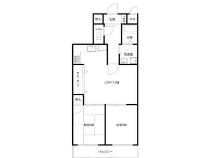 サンコート萩乃台(2LDK/4階)の間取り写真