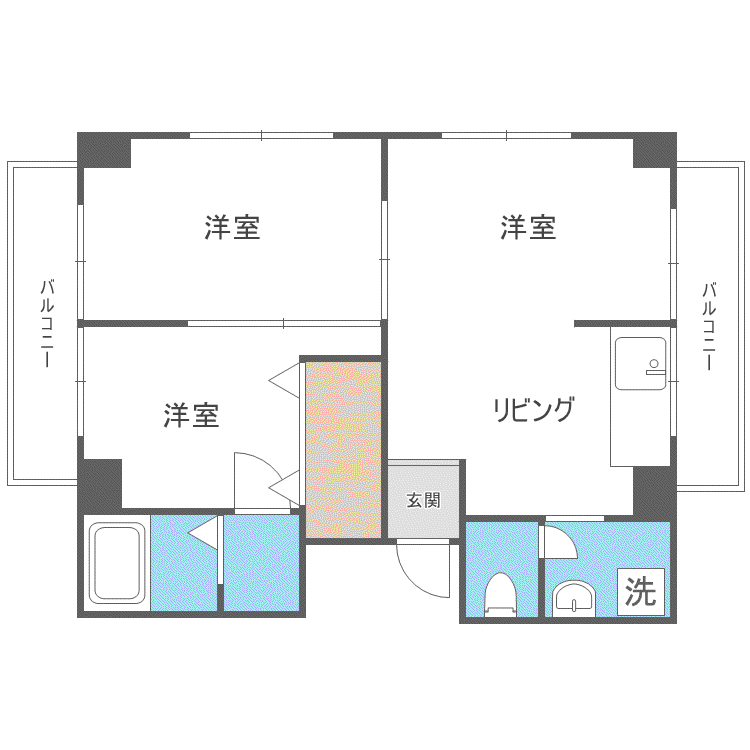 コーポサザン(2LDK/2階)の間取り写真