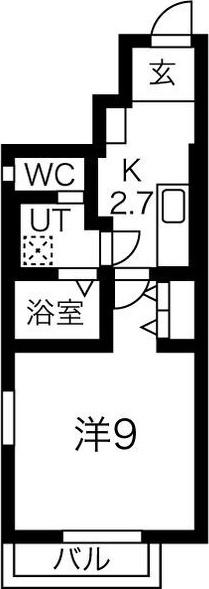 FIRST花巻(1K/1階)の間取り写真