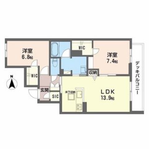 メゾン ソラリス(2LDK/2階)の間取り写真