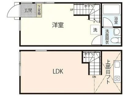 GOJO APARTMENT(1LDK/1階)の間取り写真