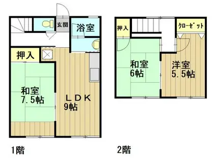 シティハイム サンセゾン B(3LDK/1階)の間取り写真