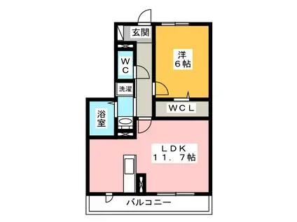 LUMINA(1LDK/2階)の間取り写真