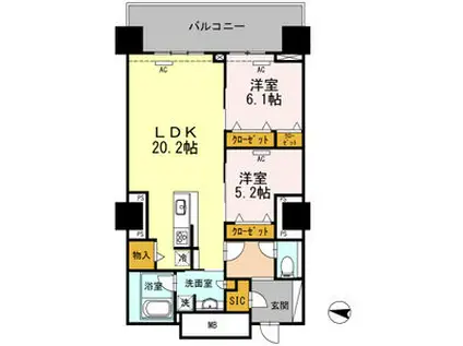 セントラルレジデンス(2LDK/10階)の間取り写真