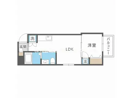 メゾン・オークルII(1LDK/2階)の間取り写真