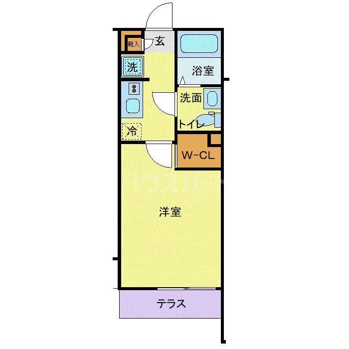 ラフィーナー松戸(1K/1階)の間取り写真