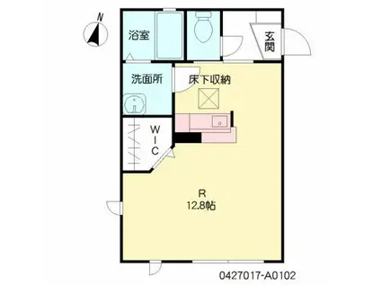 カーサディヴェルテンテ(ワンルーム/1階)の間取り写真