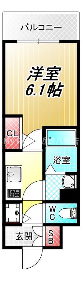 エスリード大阪平野プライム(1K/2階)の間取り写真