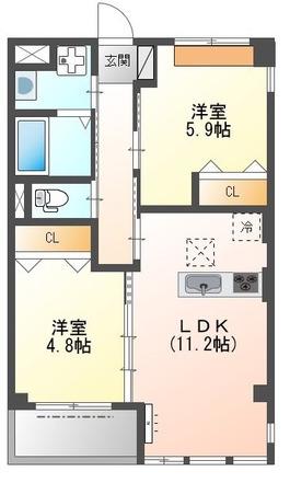 N.MAISON(2LDK/2階)の間取り写真