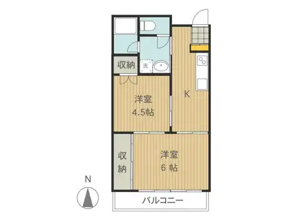 グランコルドン(2DK/1階)の間取り写真