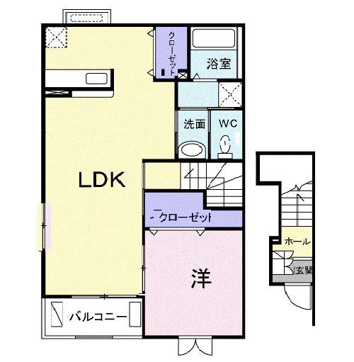 COMFORT・MB(1LDK/2階)の間取り写真